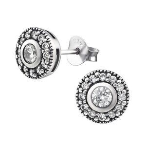 Sterling Silver Round Stud Earrings 8mm